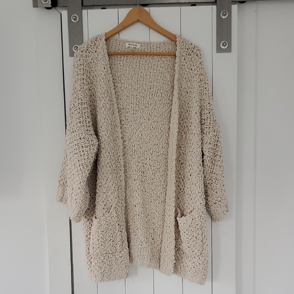 Miracle Sweaters - Miracle U.S.A Beige Knit Cardigan